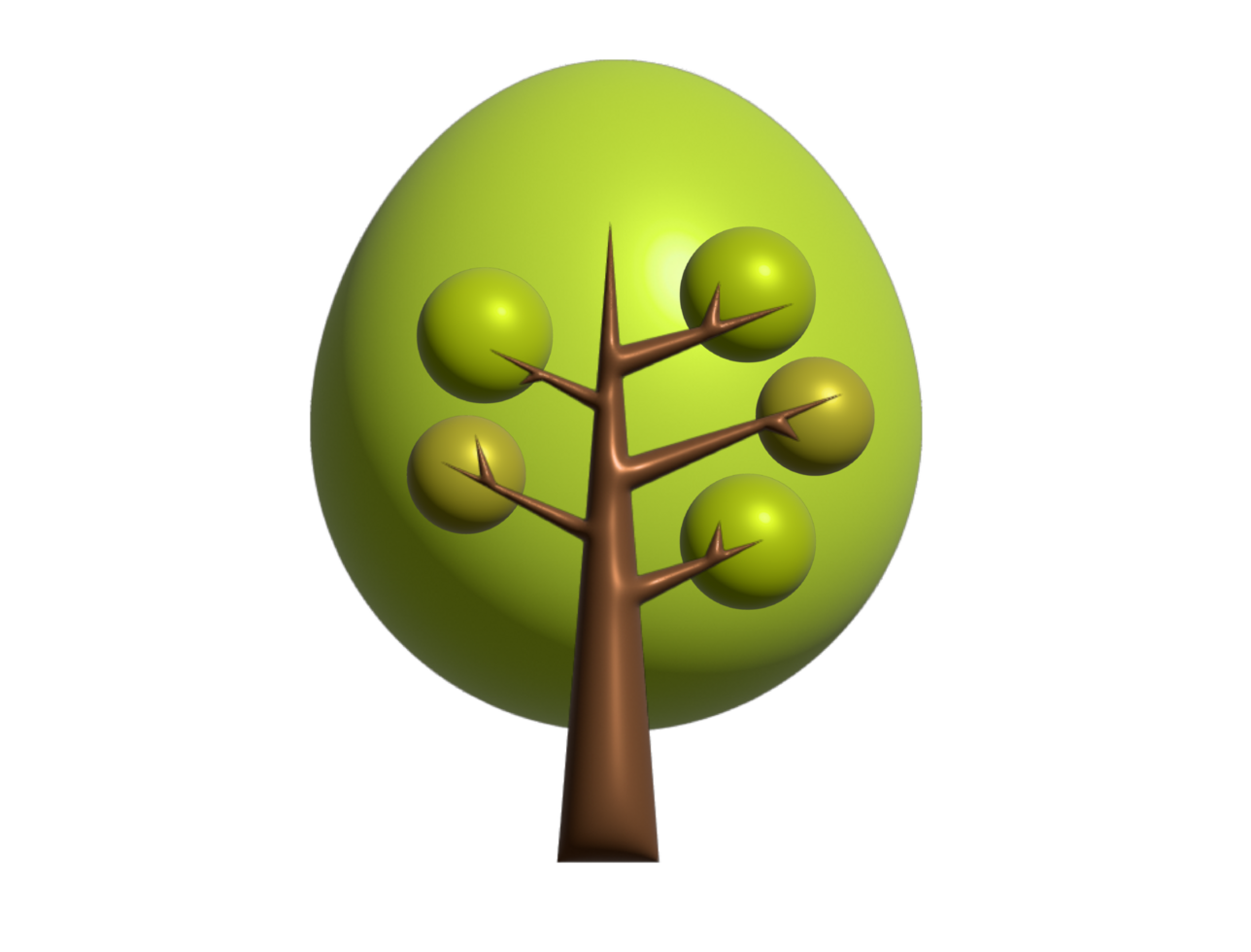 Green cartoon fairytale forest trees icon png