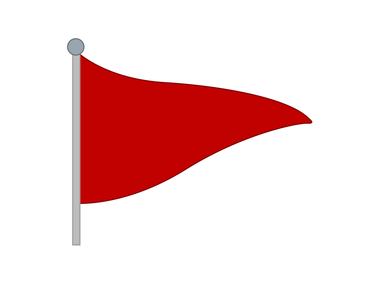 Triangular gradient red flag icon with silver pole png