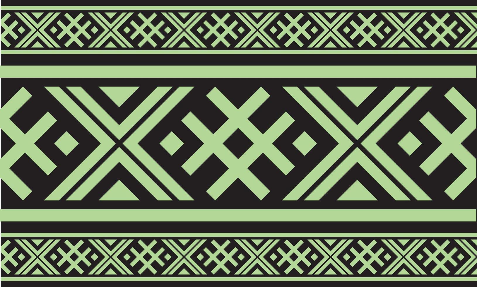 green color seamless Belarusian national ornament. Ethnic endless black border, Slavic peoples frame. vector
