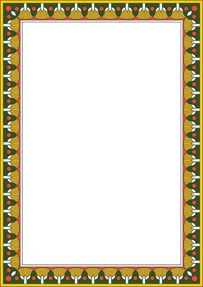 colored square Egyptian ornament. Rectangle, frame, ancient Egypt.Pattern of lotus flowers and sun vector