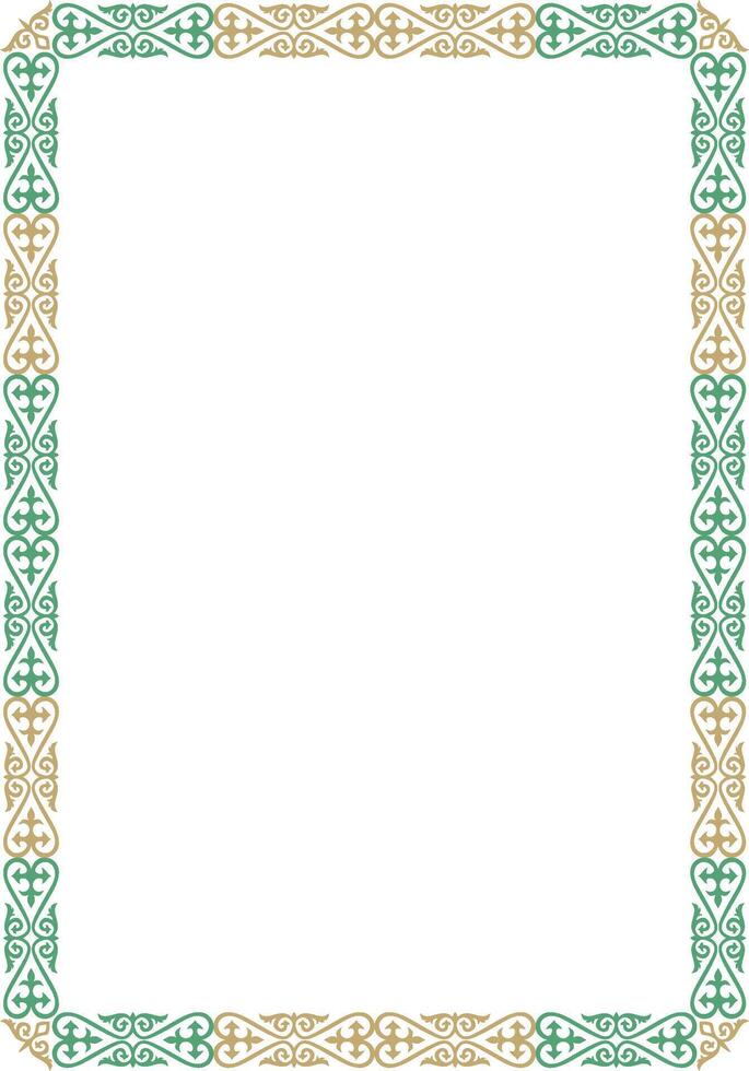 colored square Kazakh national ornament. Ethnic pattern of the peoples of the Great Steppe, vector