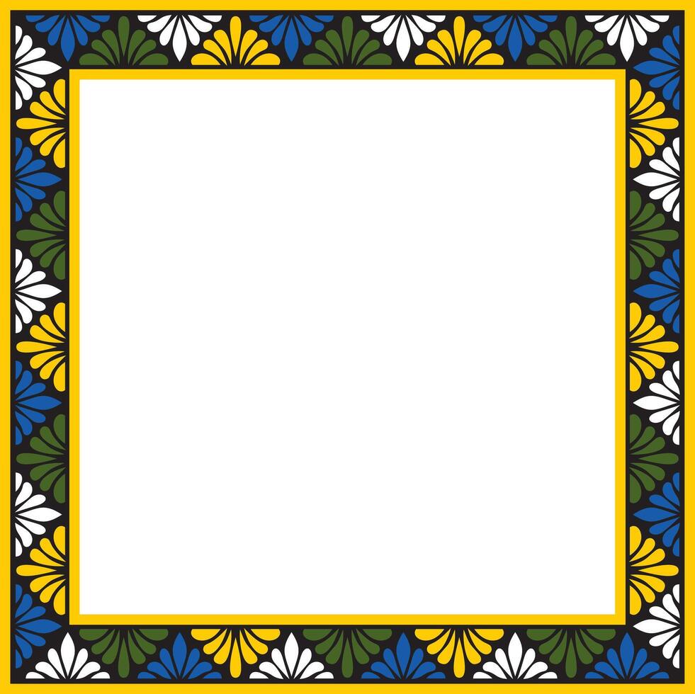 colored square classic byzantine ornament. Rectangle, border, Ancient Greece, Eastern Roman Empire frame. Decoration of the Russian Orthodox Church vector