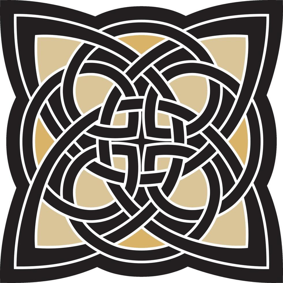 gold and black Celtic knot. Ornament of ancient European peoples. The sign and symbol of the Irish, Scots, Britons, Franks. vector
