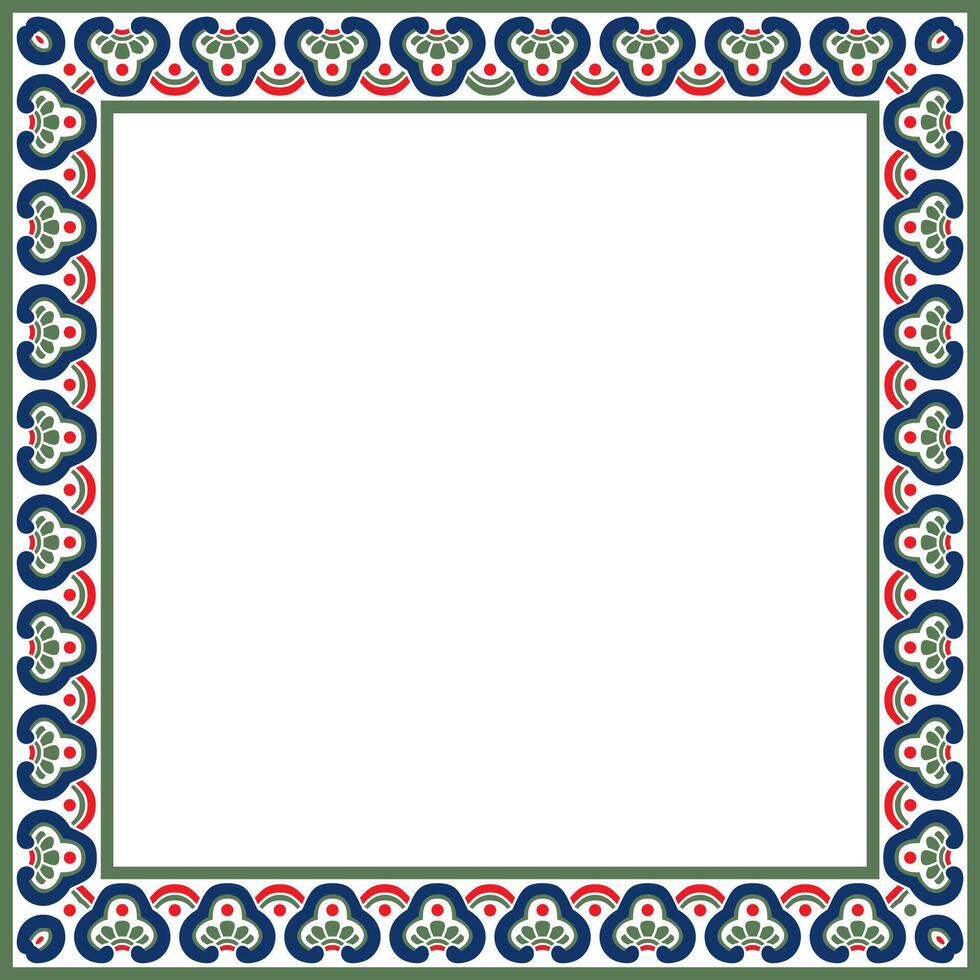 colorful Chinese rectangle, frame. Square ornaments of oriental peoples, korea, taiwan, china, hong kong, indonesia vector