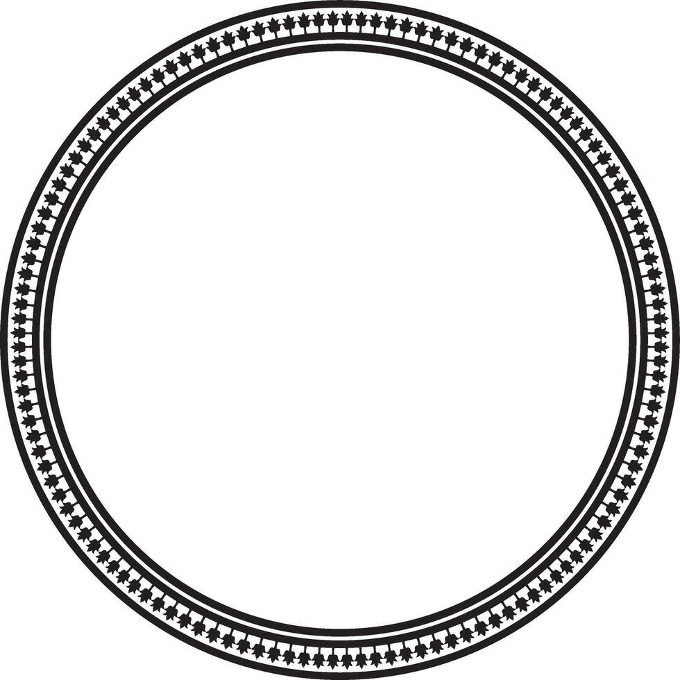 monochrome round byzantine ornament. Circle, border, frame of ancient Greece and Eastern Roman Empire. Decoration of the Russian Orthodox Church. vector