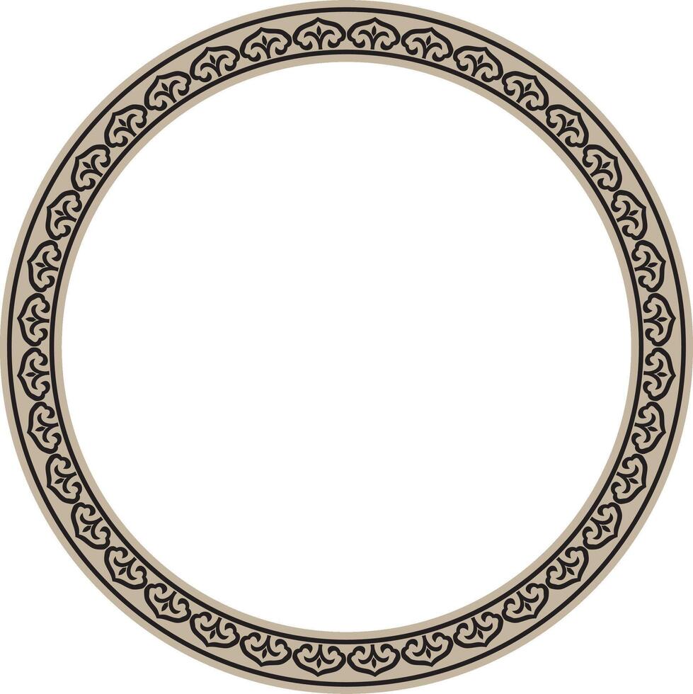 gold and black round Chinese ornament. Frame, border, circle, ring of Asian peoples of the East. vector