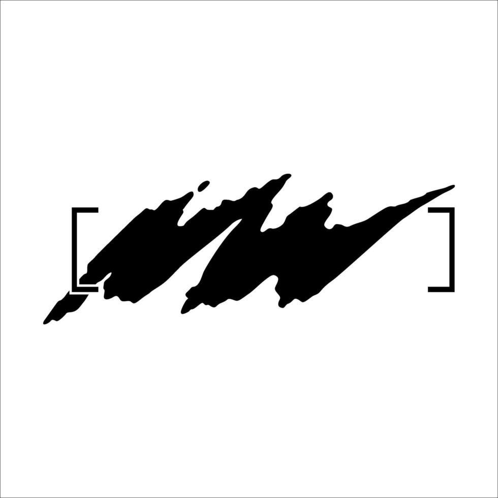 Black brush with white background. vector
