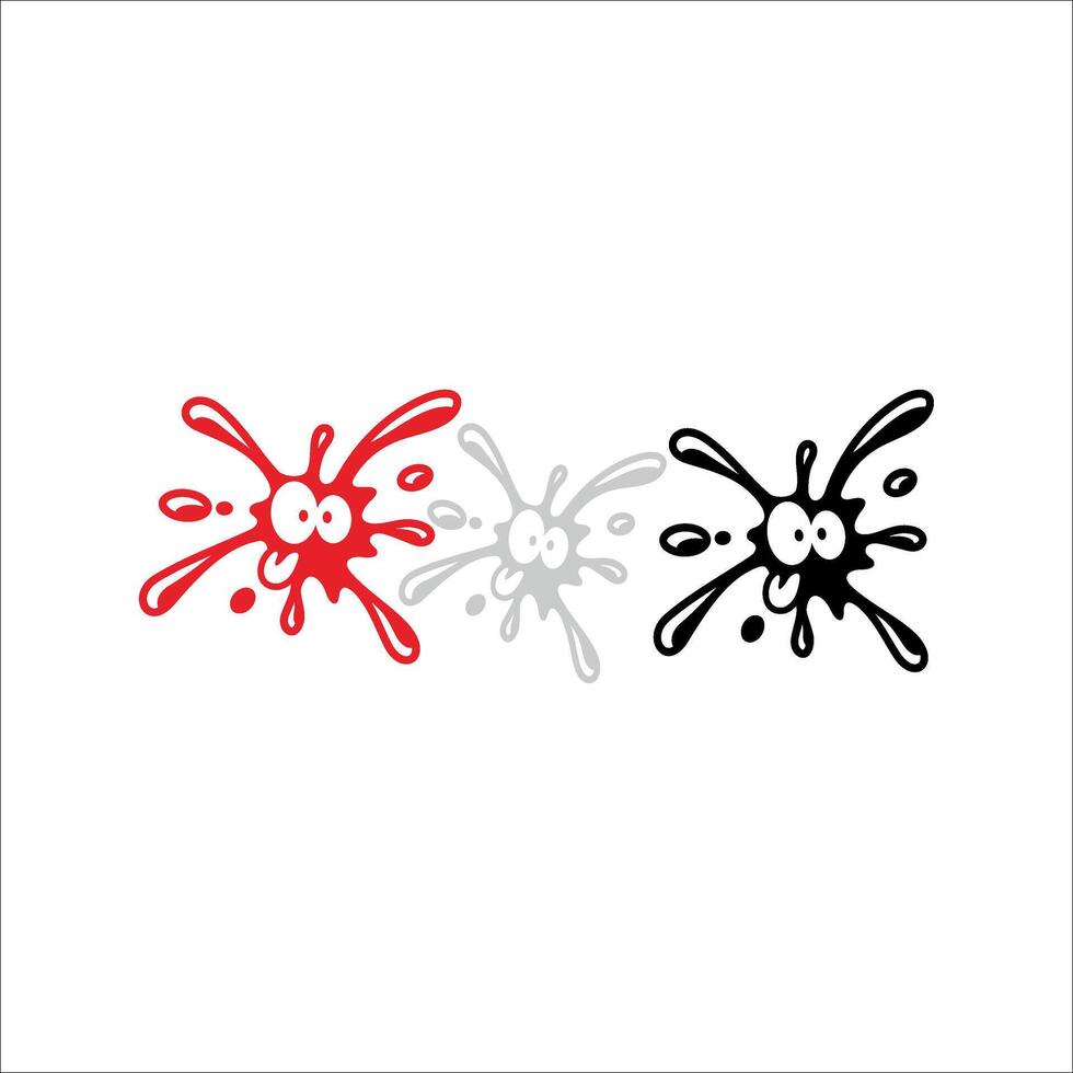 Three water splashes with different colors vector