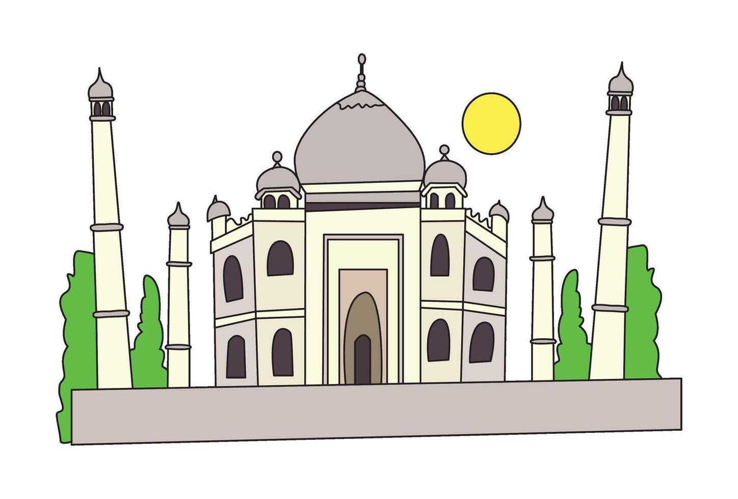 Taj mahal isolated on a white background vector