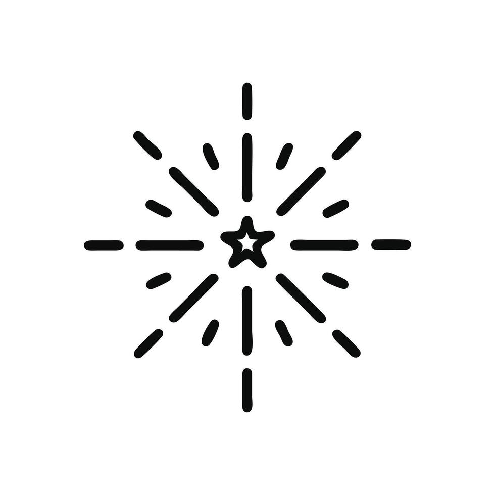 A black and white starburst icon vector