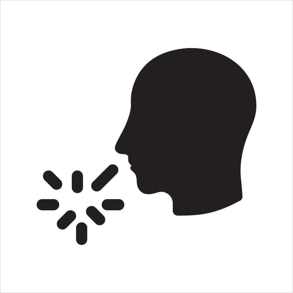 Cough icon. Flu coughing icon vector