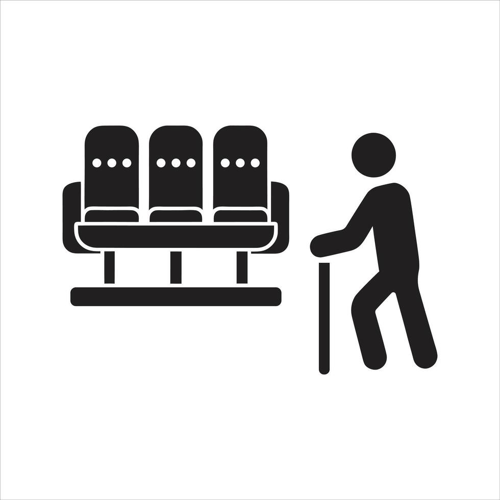Elderly patient icon. Priority seat icon vector