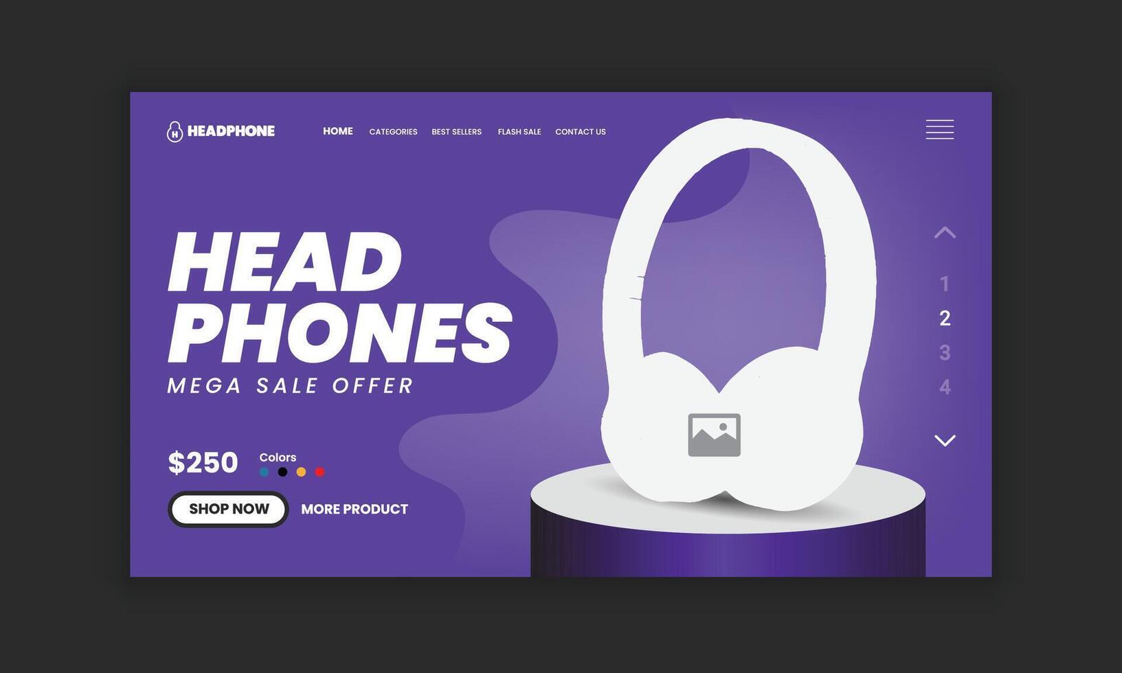 Tailored Solutions for Headphone Brand Success landing page interface design vector
