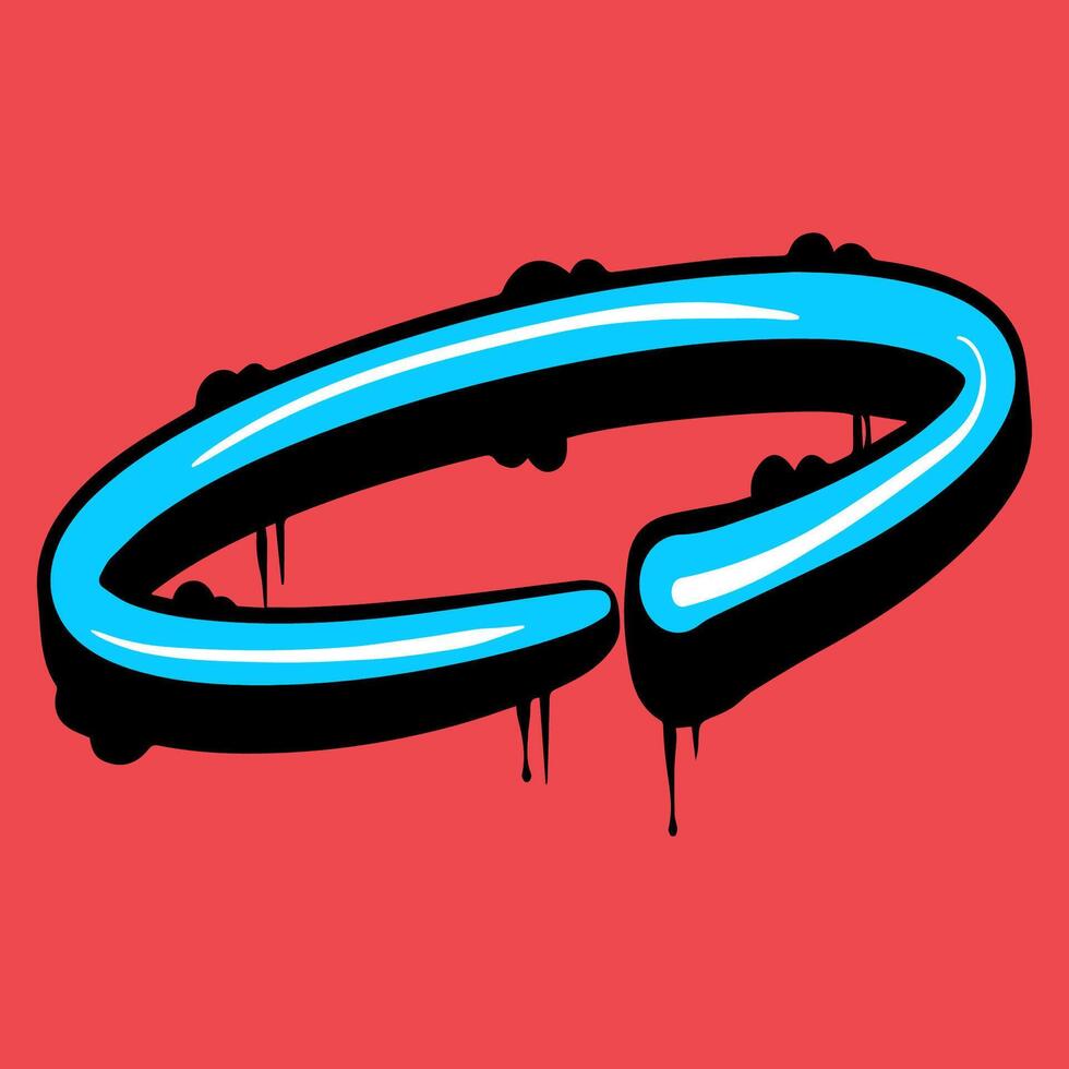 Blue Circle Graffiti scribble shape element vector