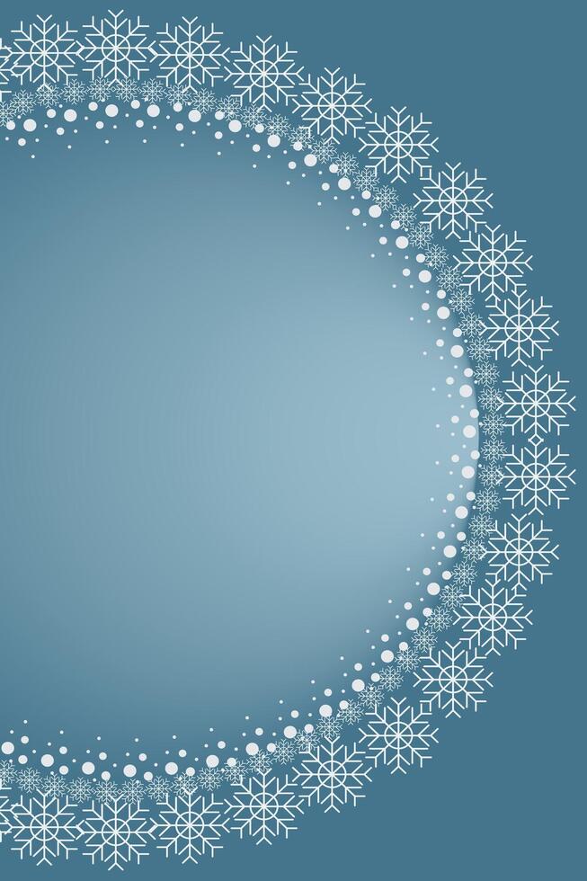 Winter snow frame. Christmas Snowflakes border. Snowy frame frozen background vector