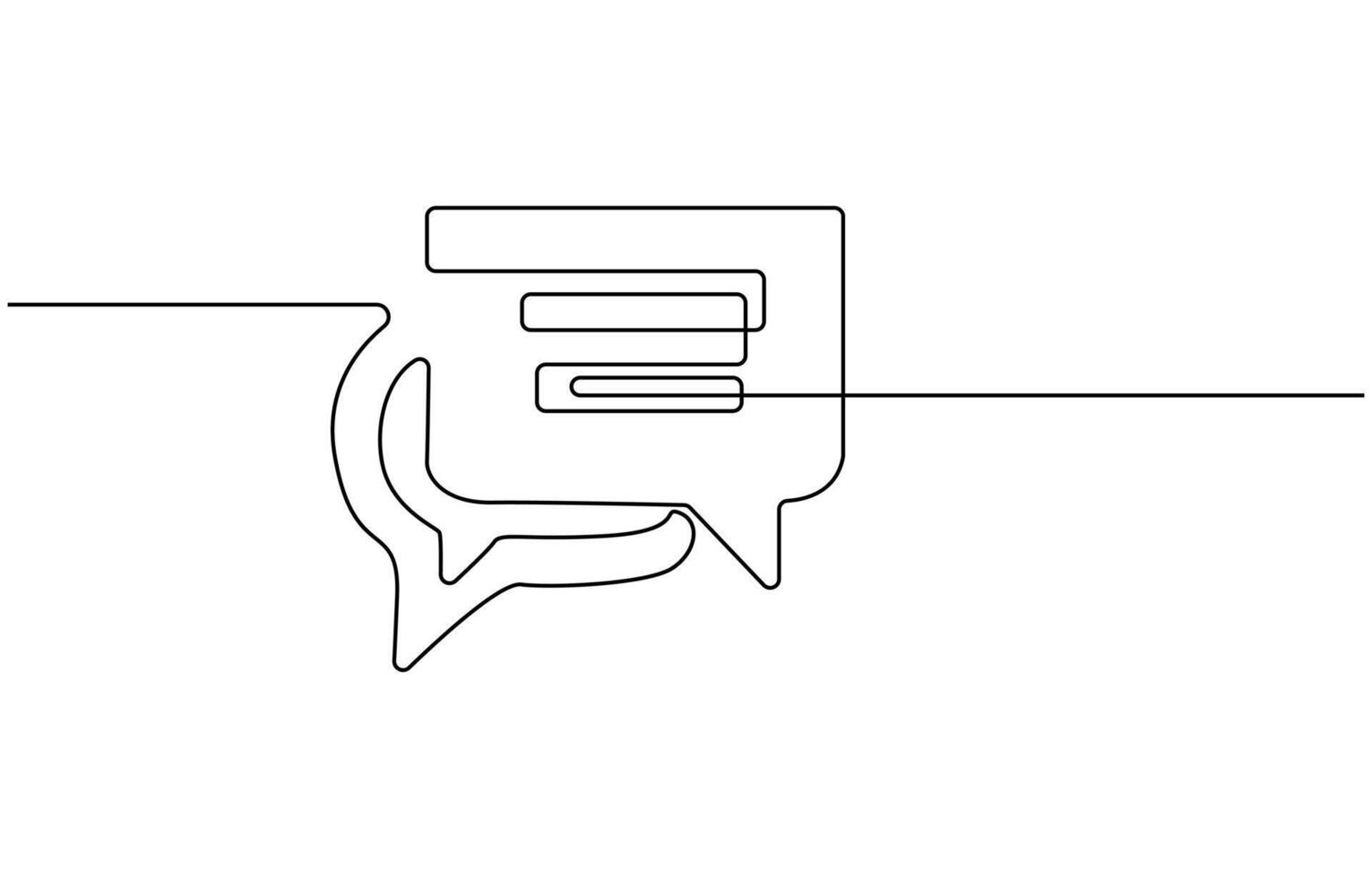 Speech bubble line art continuous one line drawing vector