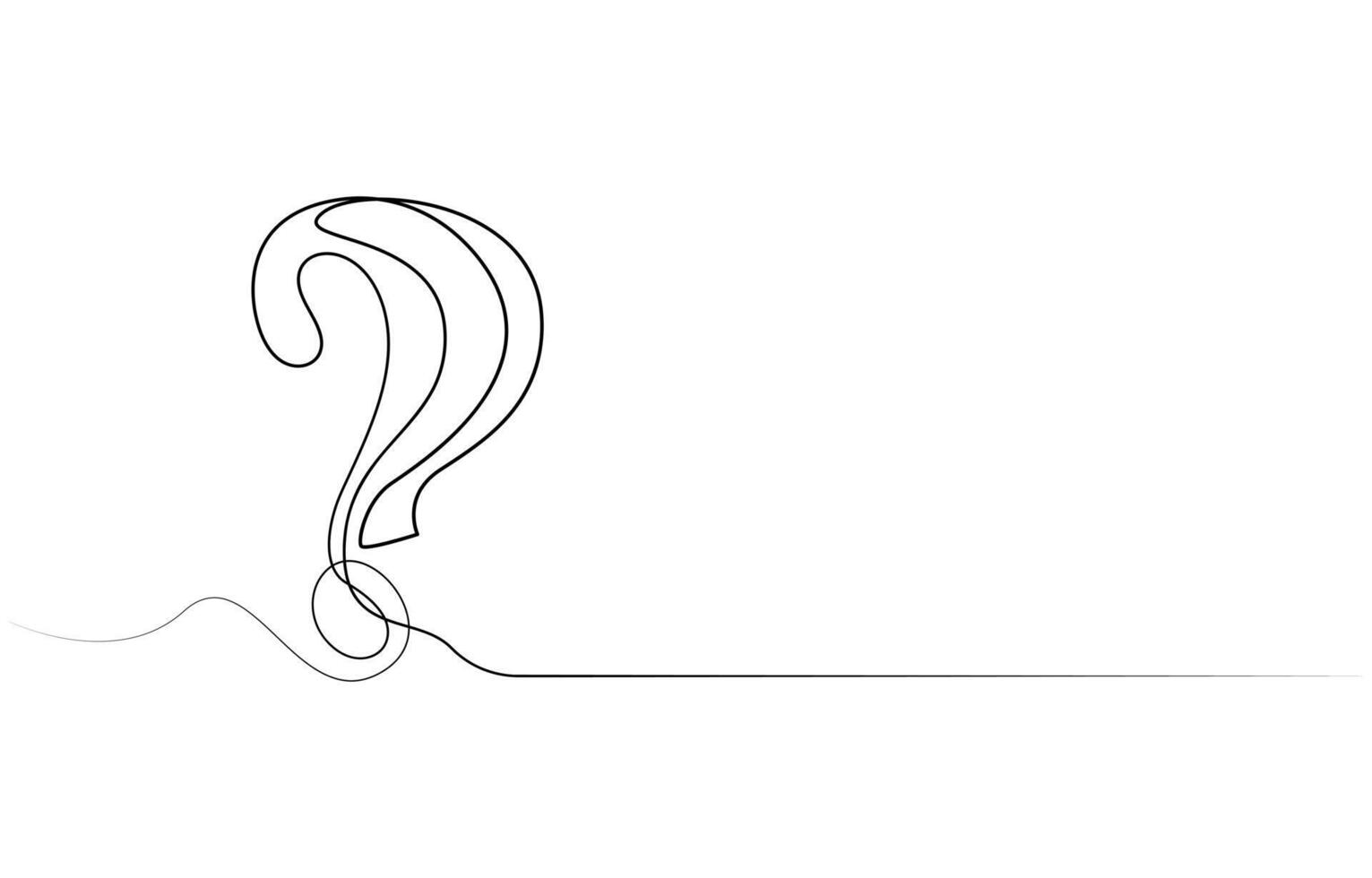 Question Mark continuous line one line drawing isolated illustration vector