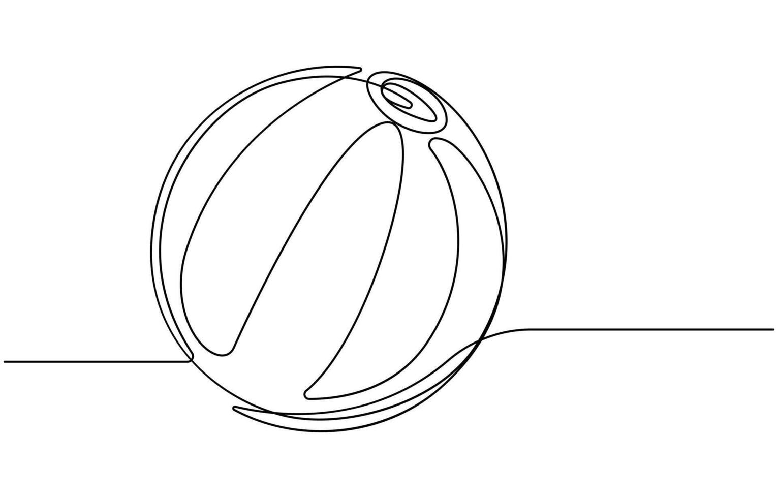 Continuous line drawing of ball vector