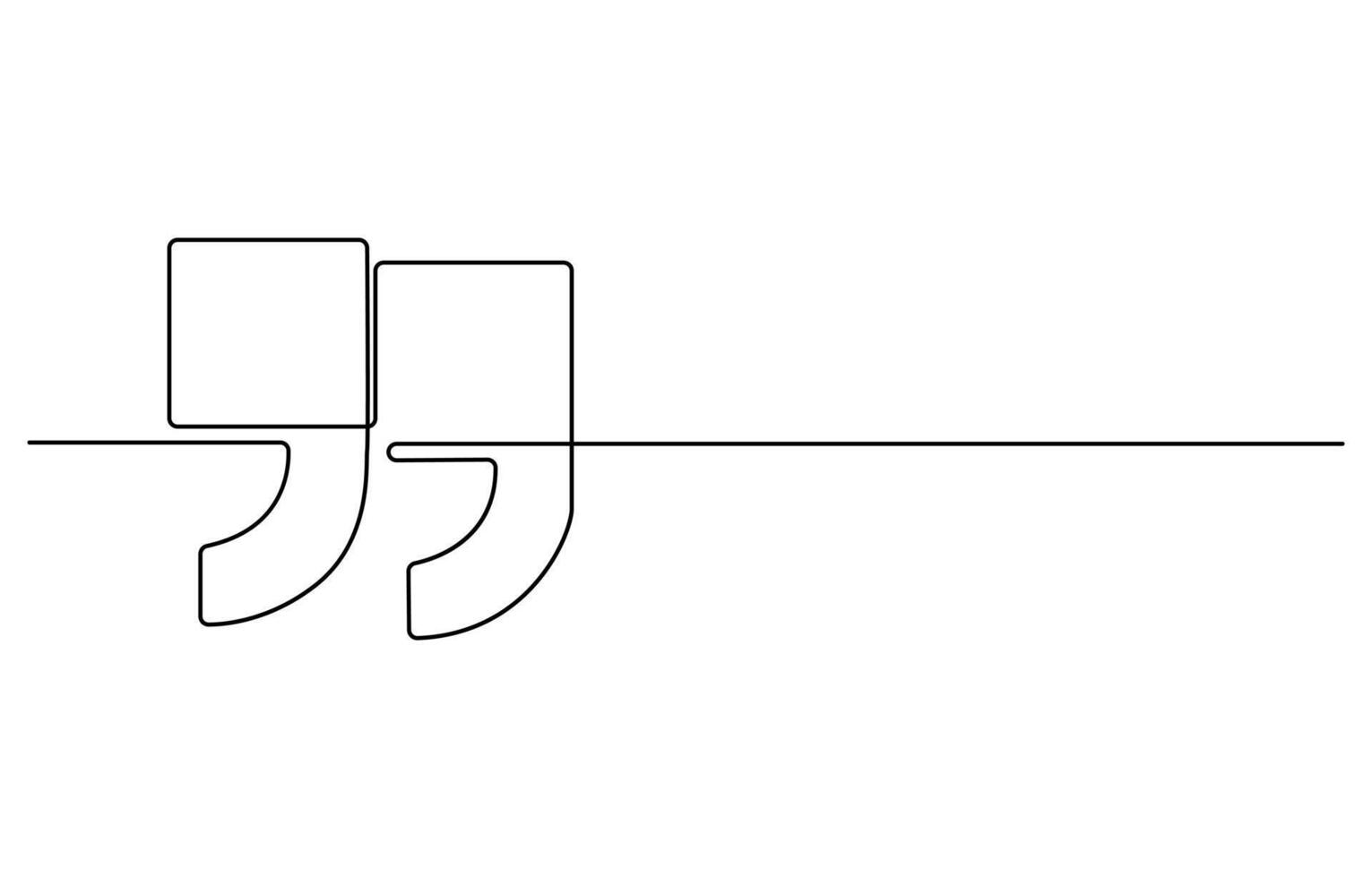 quote mark icon symbol one line vector