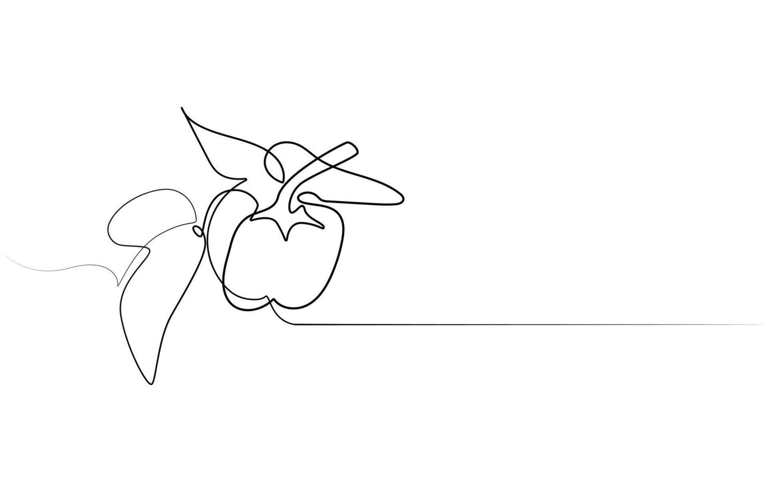 Capsicum continuous one line art drawing vector