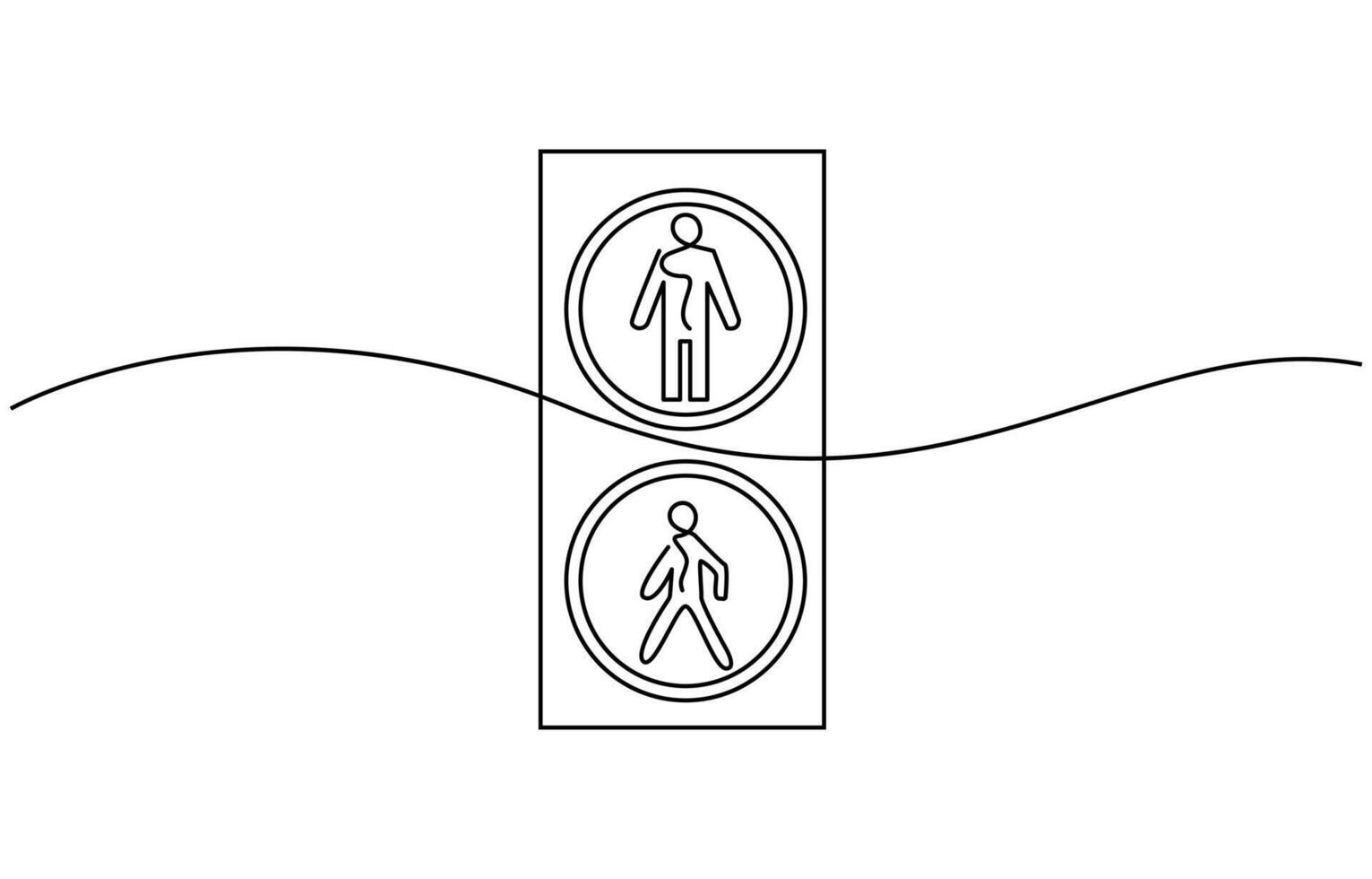 Light traffic one line continuous. Light traffic line art vector