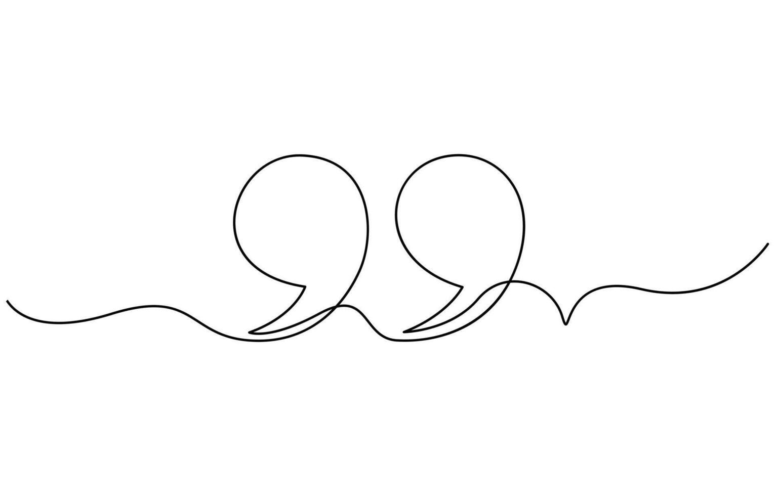 quote mark icon symbol one line drawing vector
