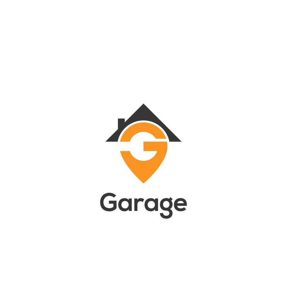 Automotive garage logo. Letter g for auto repair service location icon template. vector