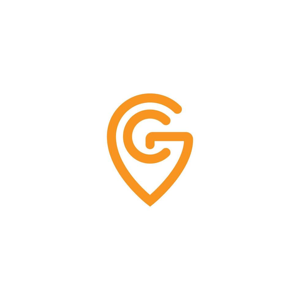 Alphabet letters CG and GC Initials Monogram logo. Initial pin icon symbol. vector