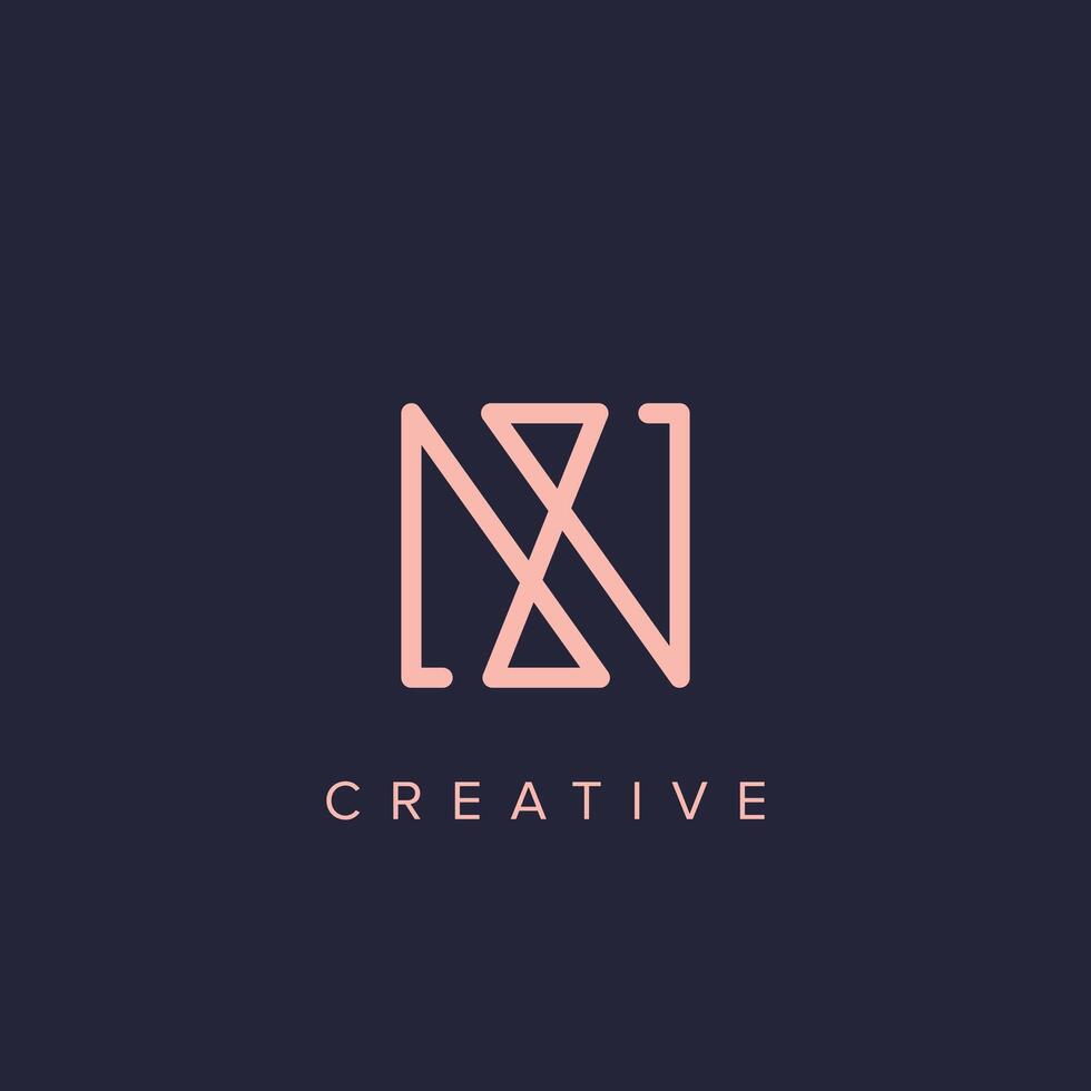 Alphabet letters NH or HN monogram icon logo design. vector