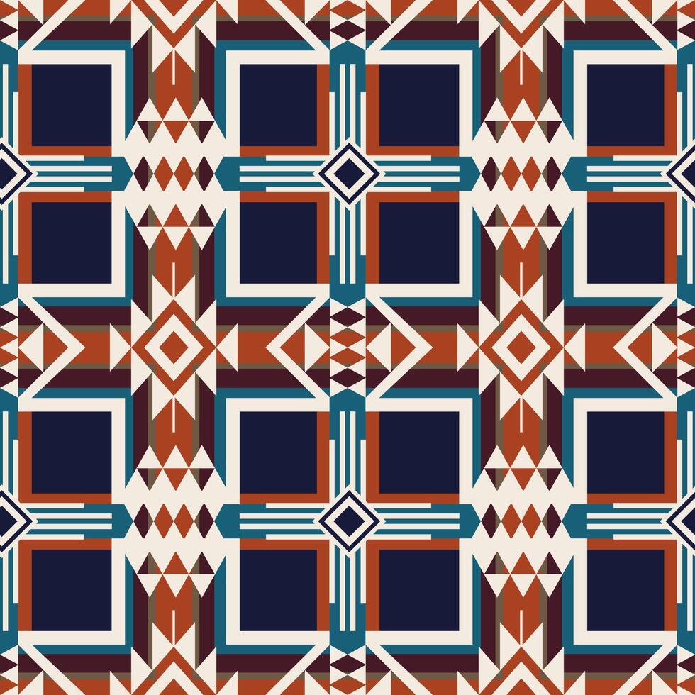 Colorful Native American geometric pattern. Colorful aztec southwestern geometric shape seamless pattern. Ethnic geometric pattern use for fabric, textile, home decoration elements, upholstery. vector