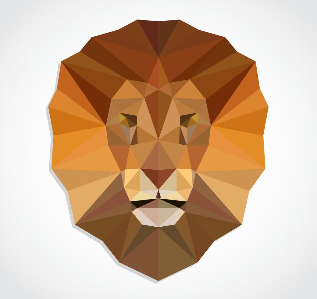 lion head geometric triangle design vector