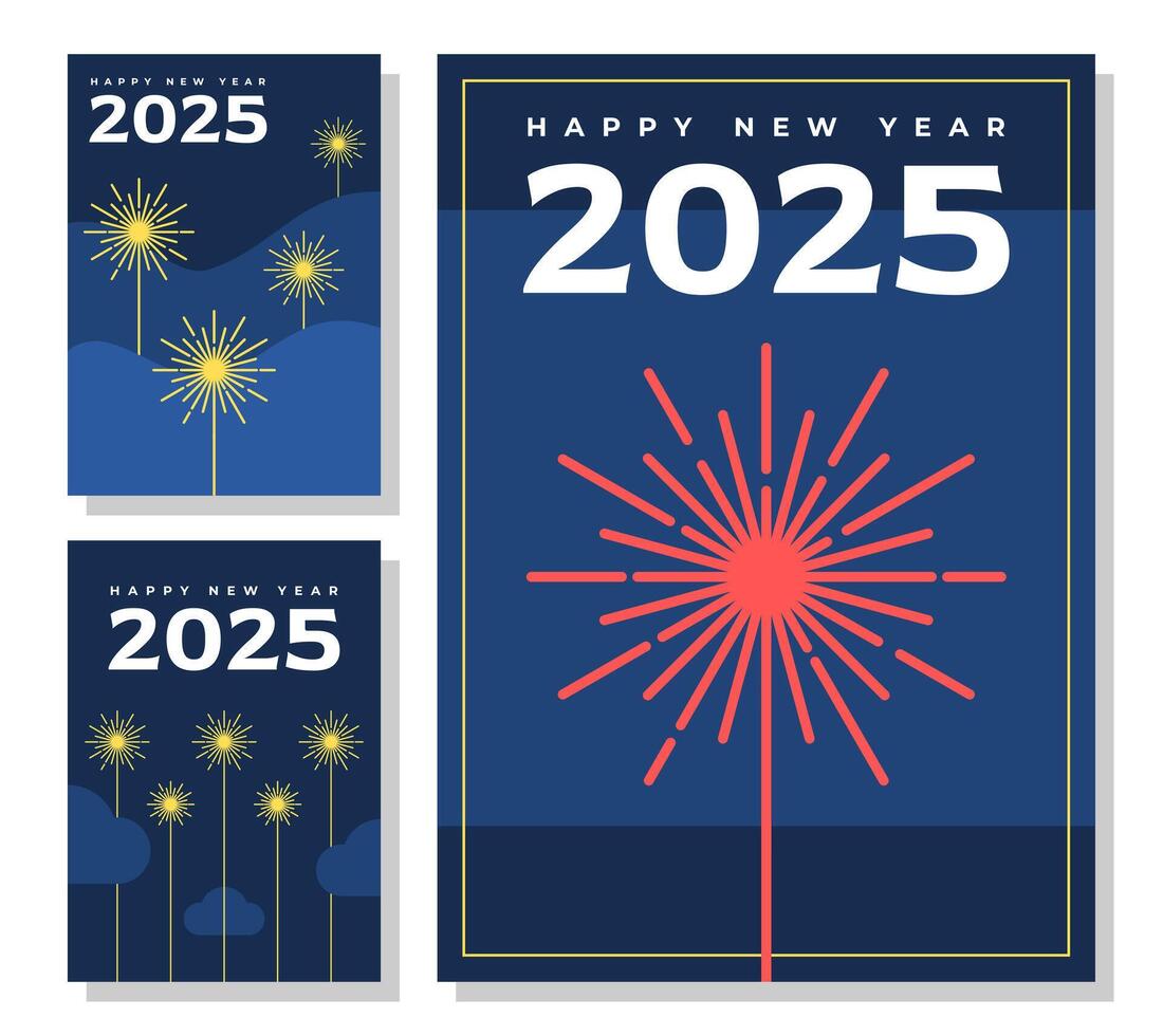 New Year greetings card or post card. new year poster flat design. new year design template. vector