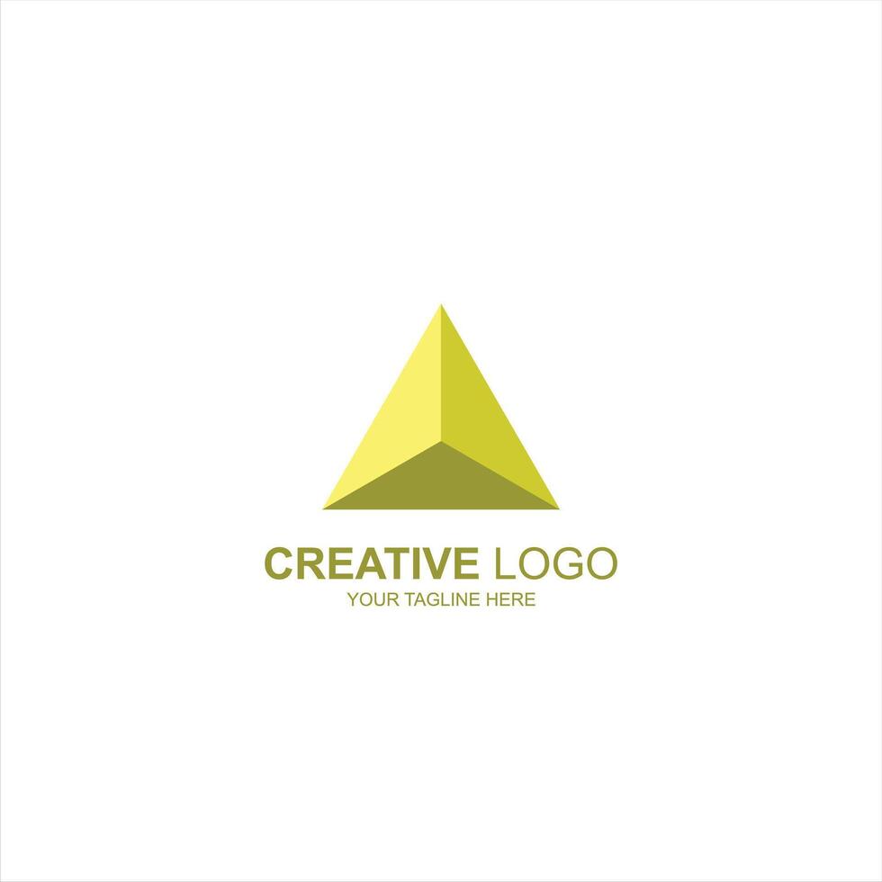 creative logo triangle icon with creative illustration vector