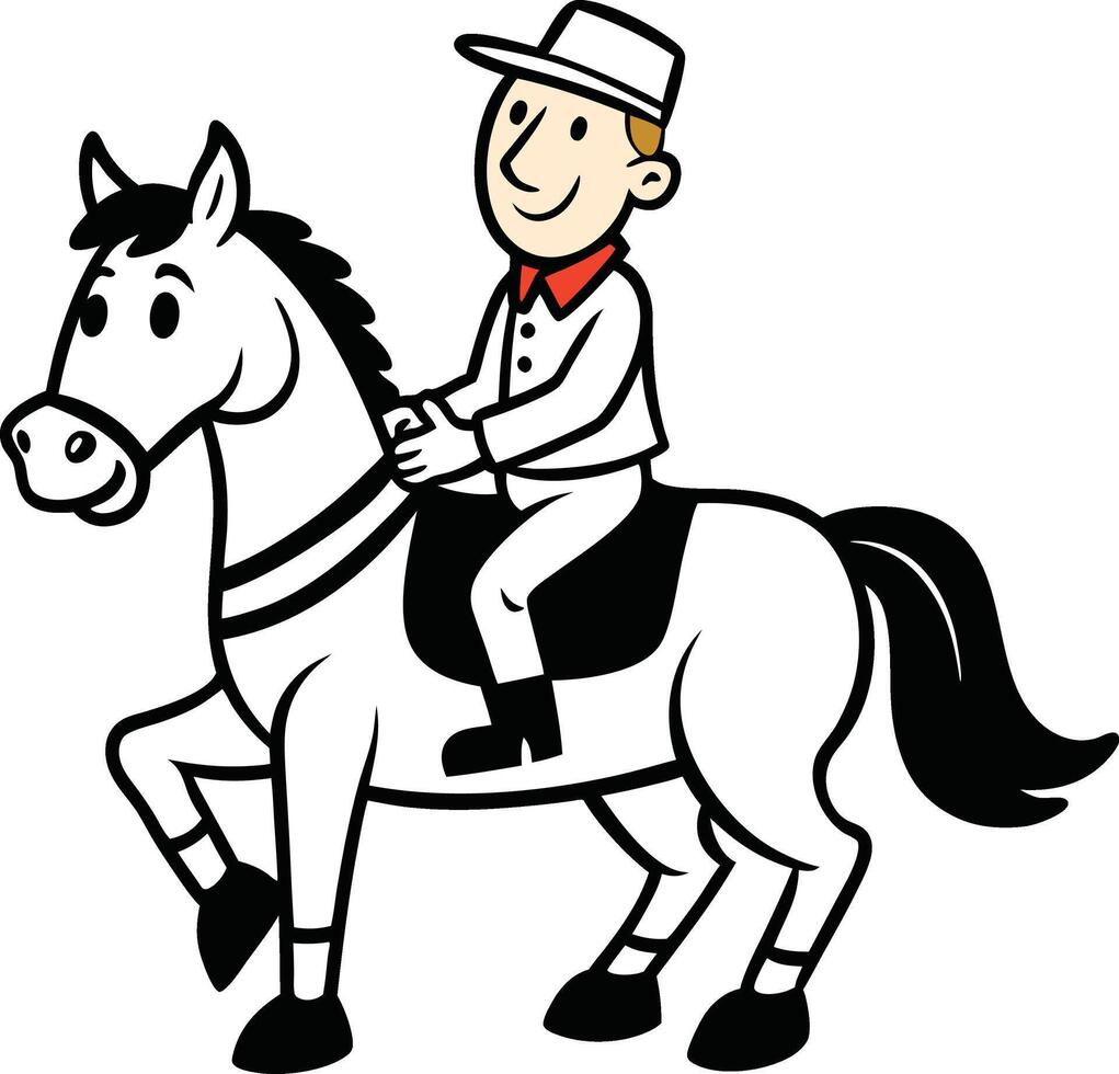man riding a horse illustration vector
