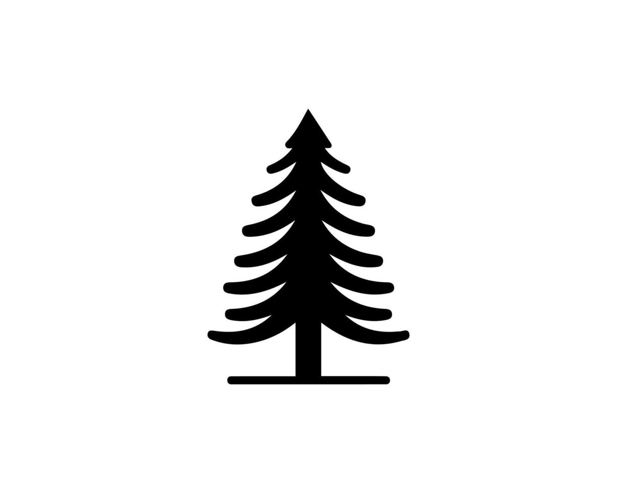 A black and white illustration of a pine tree vector