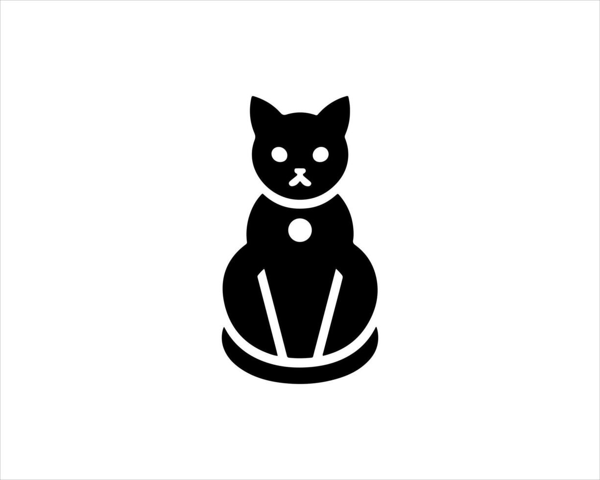 A black cat icon on a white background vector