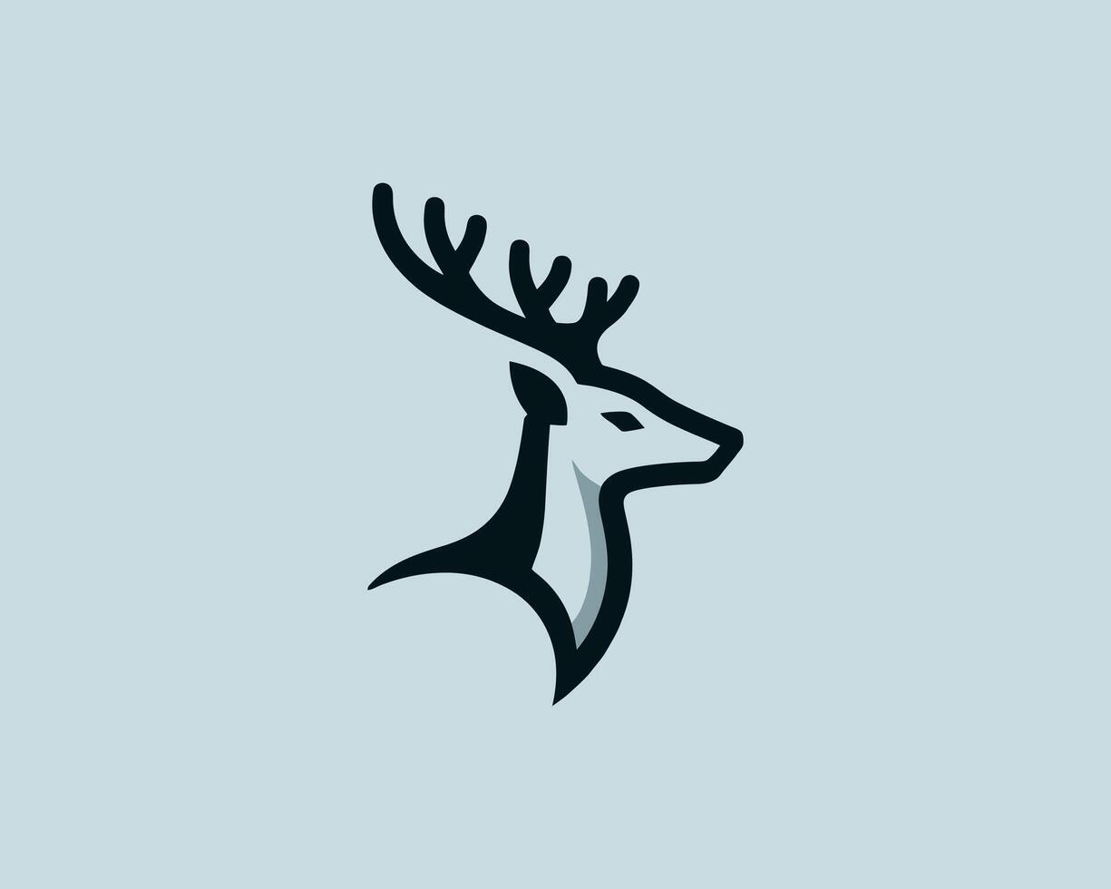A deer head logo with a black background vector