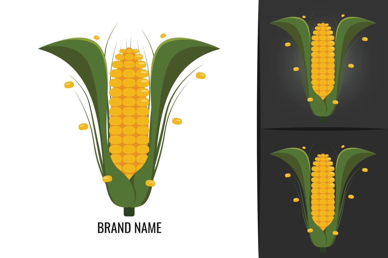 Grain Corn Logo. Vegetable Corn cob logotype vegan vector