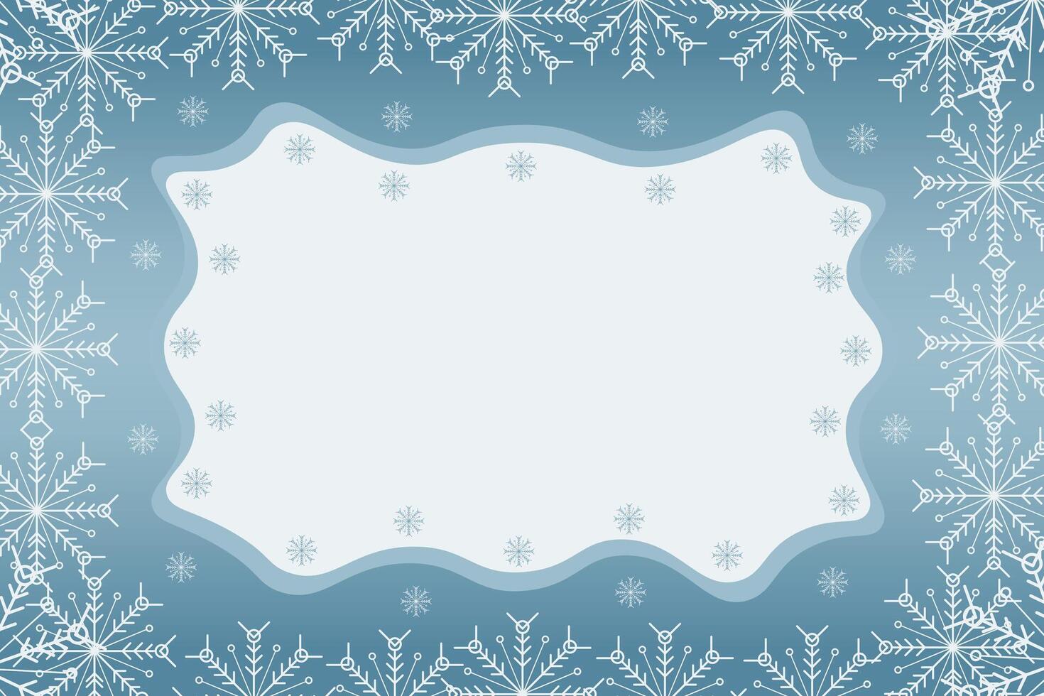 Winter snow frame. Christmas Snowflakes border. Snowy frame frozen background vector