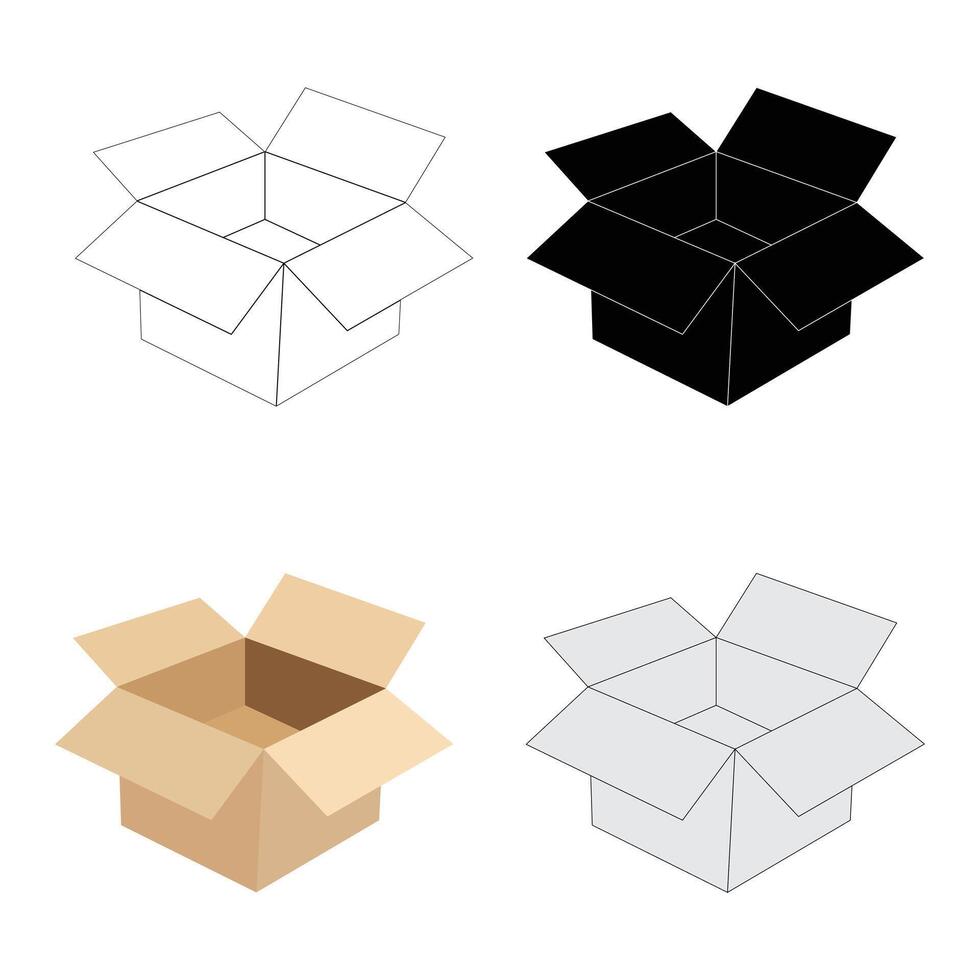 Cardboard Box isolated on a White Background vector