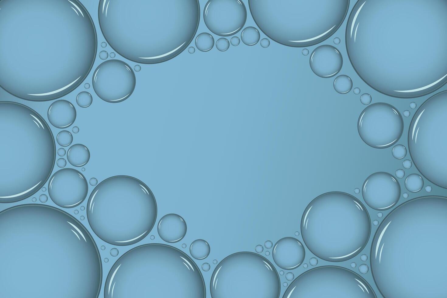 Clear water drops border. Bubble Drop frame banner. Waterdrops liquid border or frame vector