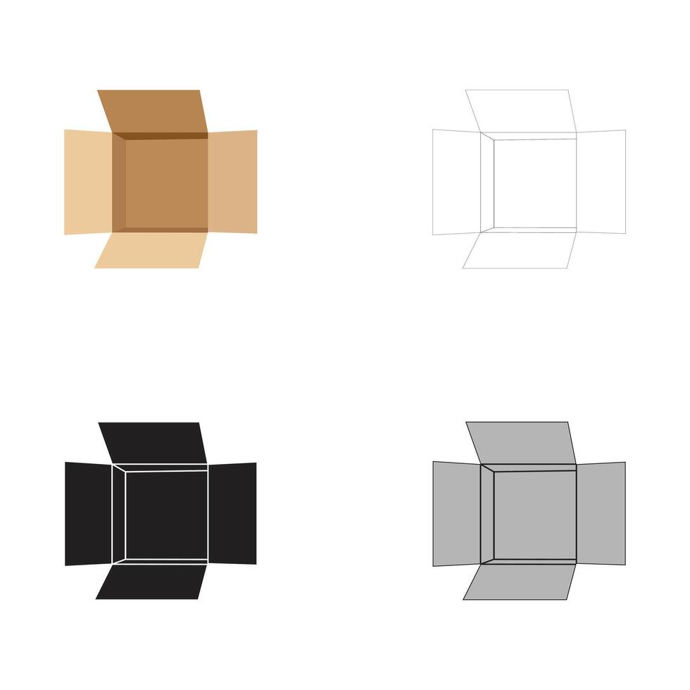 Open Cardboard Box isolated on White vector