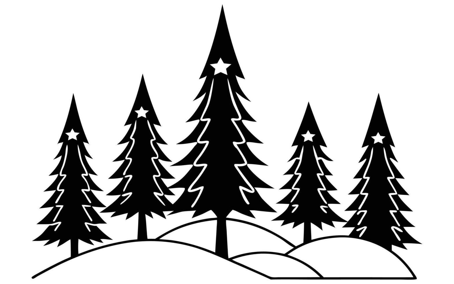 Christmas tree silhouette on a white background vector