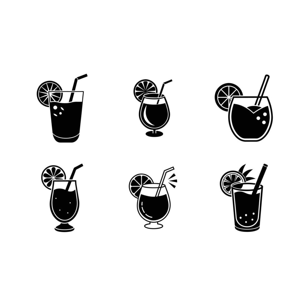 Rum Punch Icon - and Linocut Silhouette Design for Creations vector