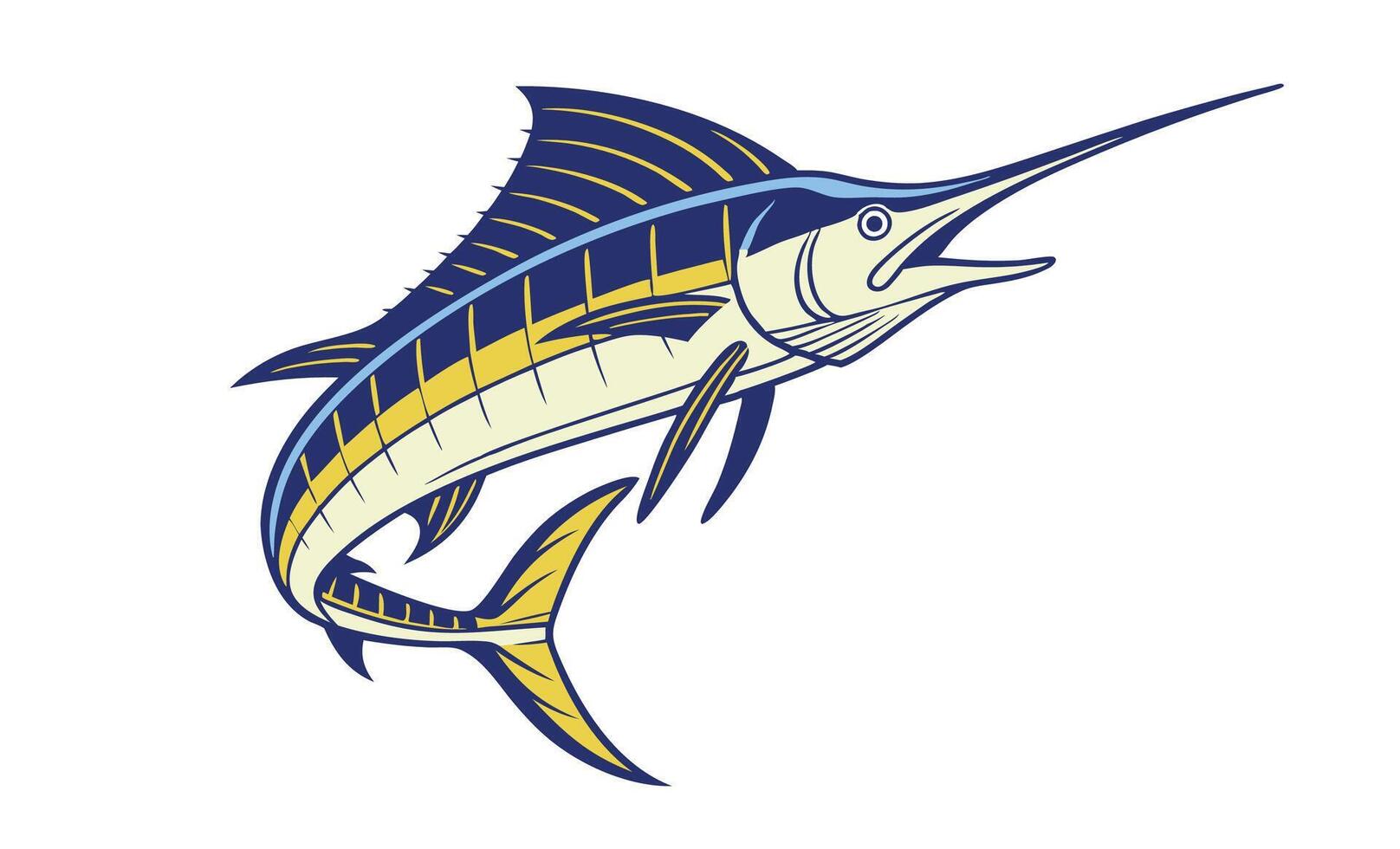 A Vibrant Leaping Blue Marlin With a Long Bill vector