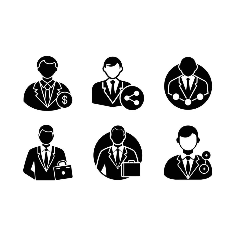 Shareholder Icon and Linocut Silhouette Design vector