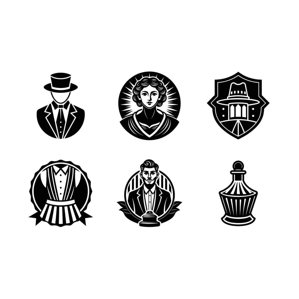 Old-Fashioned and Linocut Silhouette Design vector