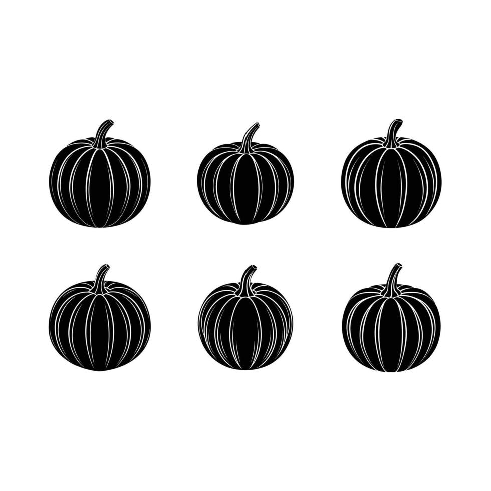 Pumpkin and Linocut Silhouette Design vector