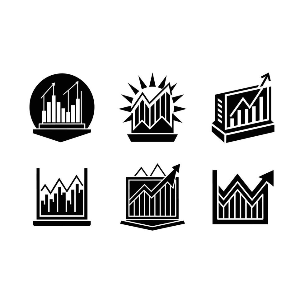 Stock Ticker Icon - and Linocut Silhouette Design vector