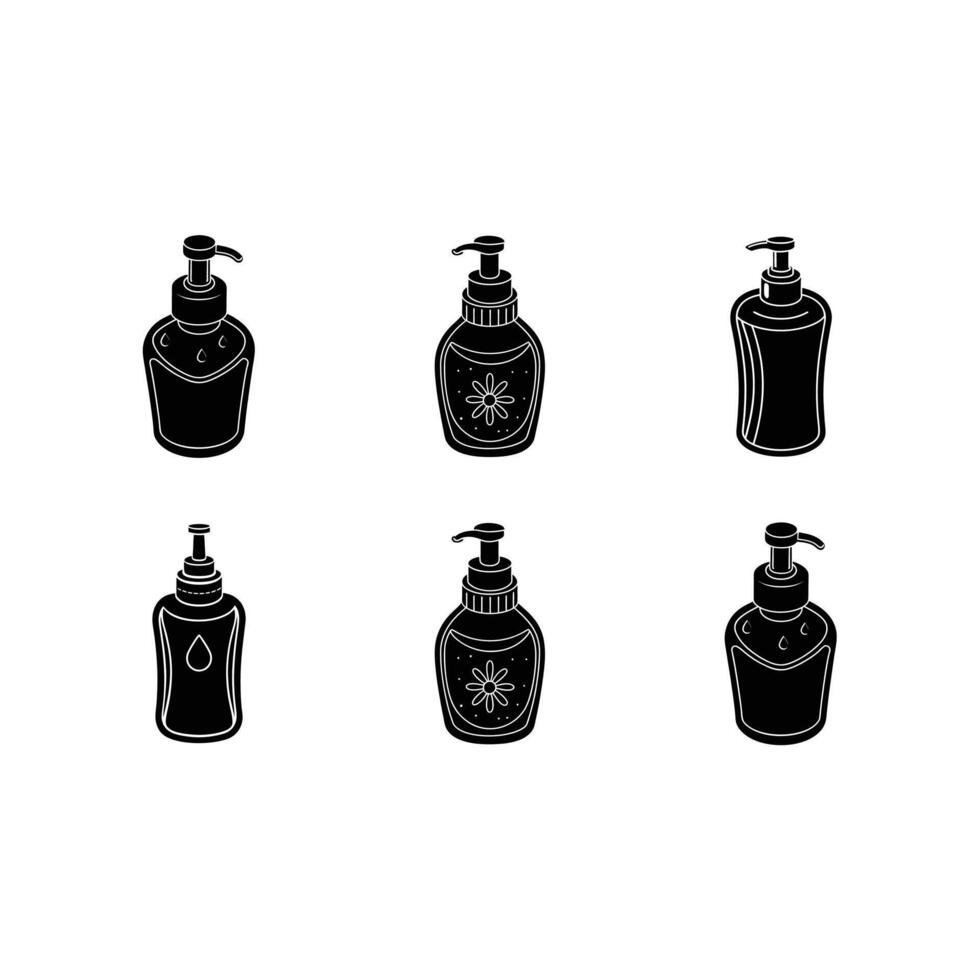 Baby Lotion Bottle and Linocut Silhouette Design vector